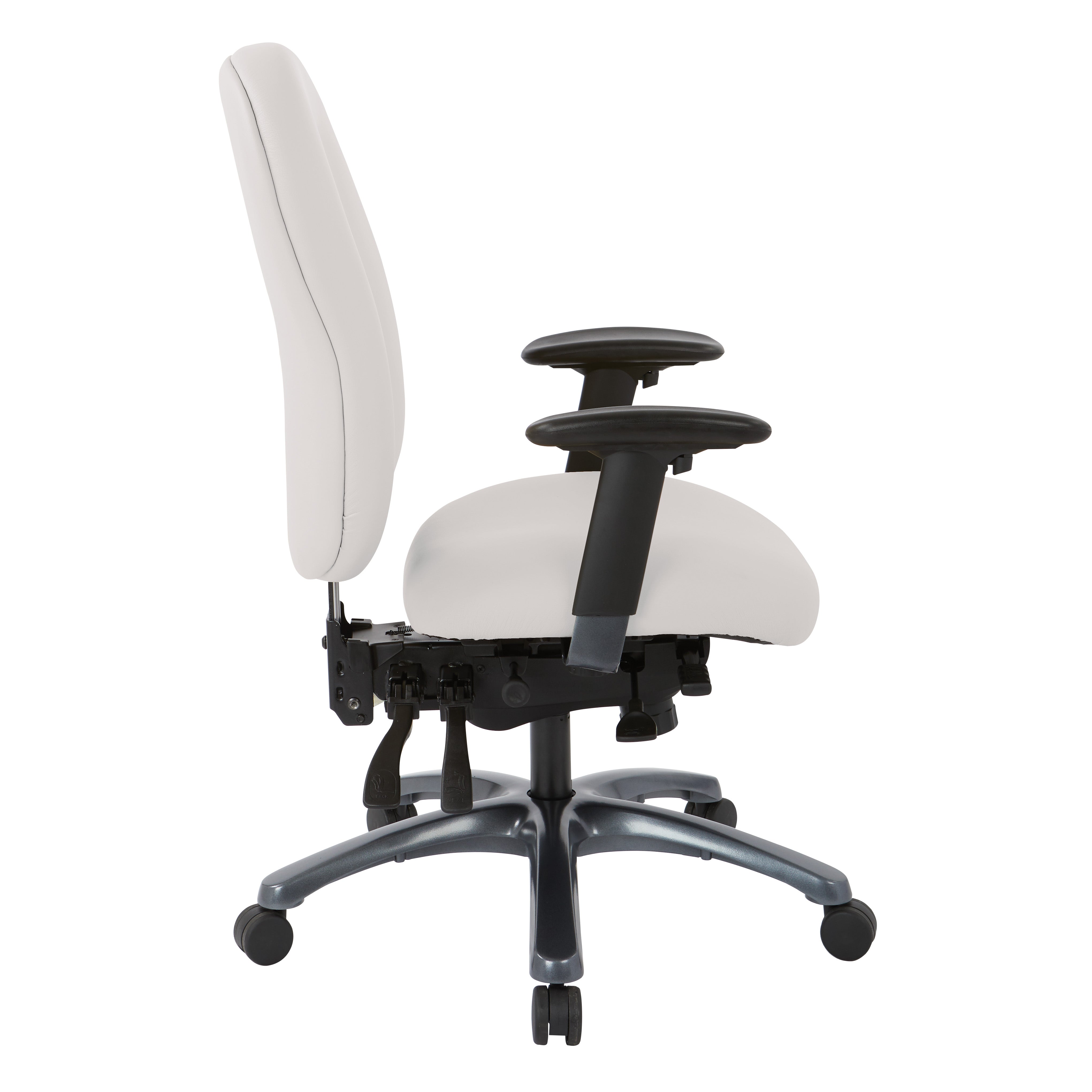 Multi-Function High Back Chair with Seat Slider and Titanium Finish Base